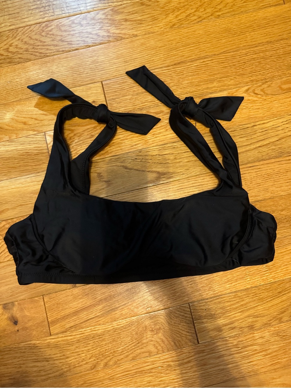 J. Crew Black Tie-Shoulder Bikini Top